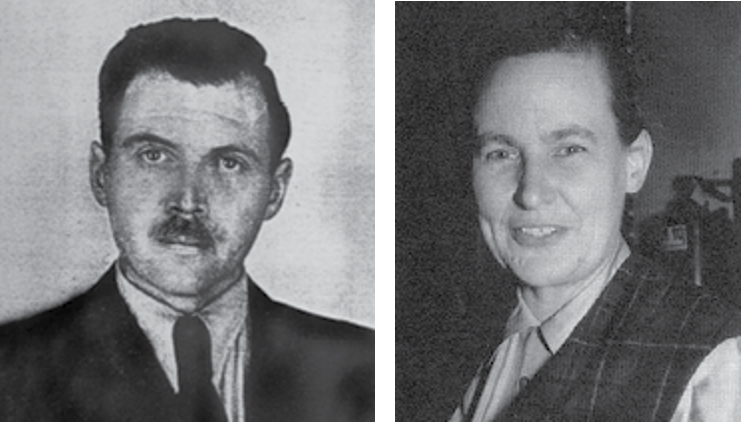 Josef Mengele en Karin Magnussen zwart wit portret
